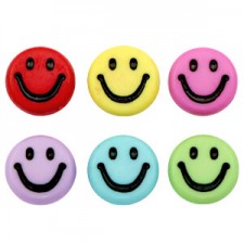 Acrylic beads Smiley Multicolour-black mix